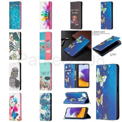 For Samsung Galaxy S22 S21 S20 S10 Ultra Plus FE E Pattern Leather Wallet Case