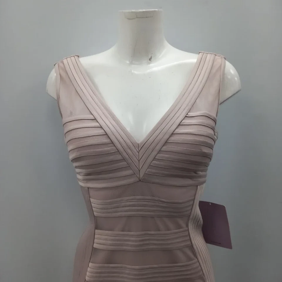 NWT J S JS Collections Structured Fishtail Evening Dress Women Size 8 Blush Pink - Image 2 of 4