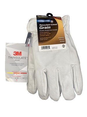 HAND MASTER COLD WEATHER THINSULATE-LINED GRAIN PRO GRADE WORK GLOVES SIZE XXL