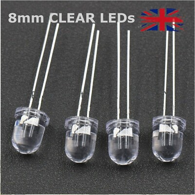 8 mm ULTRAKLARE LED-Kristallhelle Diode emittierende wasserklare LED-Glühbirne Diode UK