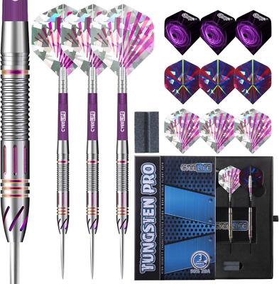 Professionelles CyeeLife Tungsten Darts Set 90% Steel 3 Schäfte 9 Flights