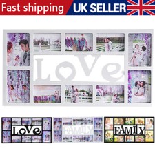 Family Love 10 Multi Aperture Photo Picture Frame Holds 6''X4'' 5''X7'' Photos.