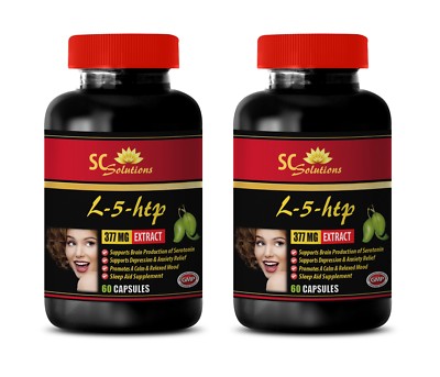 serotonin brain food - L-5-HTP - 5-htp enhanced - 2 Bottles (120 Capsules)