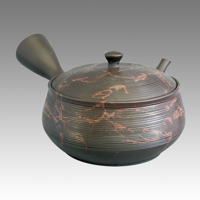 Tokoname Kyusu teapot - NAGASABURO - Algae 300cc/ml - ceramic fine mesh w box