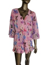 NWT Everly romper Floral v-neck pink Romper size S