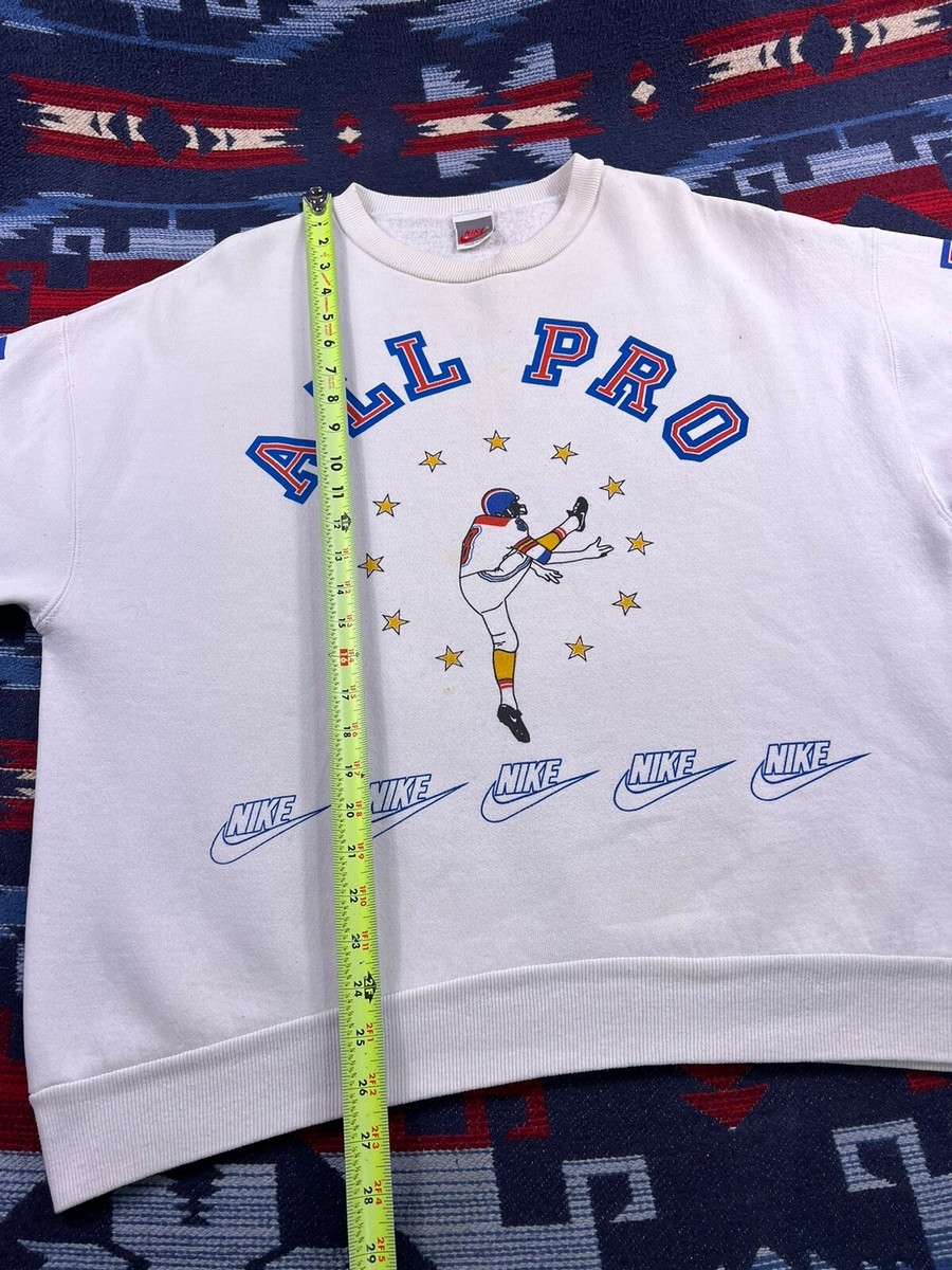 Vtg 90s Nike Football All Pro Star Team All Over Print Sweatshirt
