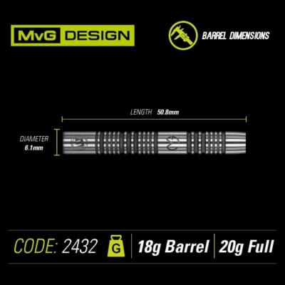 WINMAU Michael van Gerwen MVG AUTHENTIC 85% Tungsten 20 G Soft Tip