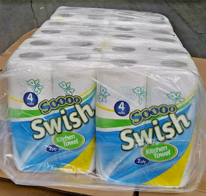 ONEONE 24 x White Kitchen Roll Towel 2 Ply Paper Patterned Embossed