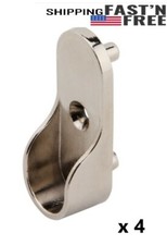 Oval Closet Rod End Supports w/ Rear Facing 5mm Pins -15 x 30mm/4 pc