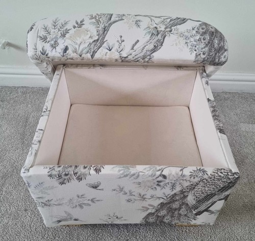 Storage Footstool Laura Ashley Footstall Belvedere Fabric Duck Egg Pouffe Blue - Picture 34 of 45