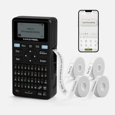 Supvn KataSym E11 Bluetooth Label Maker Machine w/4 Tapes Keyboard & App Support