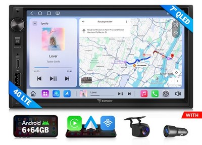 Android Auto 7'' QLED 6+64 Double 2DIN Car Stereo Head Unit CarPlay GPS Bluetooth
