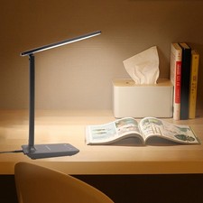 Led Desk Lamp Dimmable Table Lamp with USB Charging Port, 5 Lighting Modes, S...