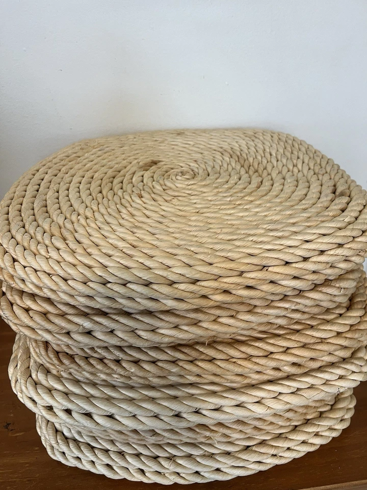 Juego de 8 fundas de asiento almohadillas de silla de mimbre de ratán y paja tejida para cajón y barril Foto 4 de 4