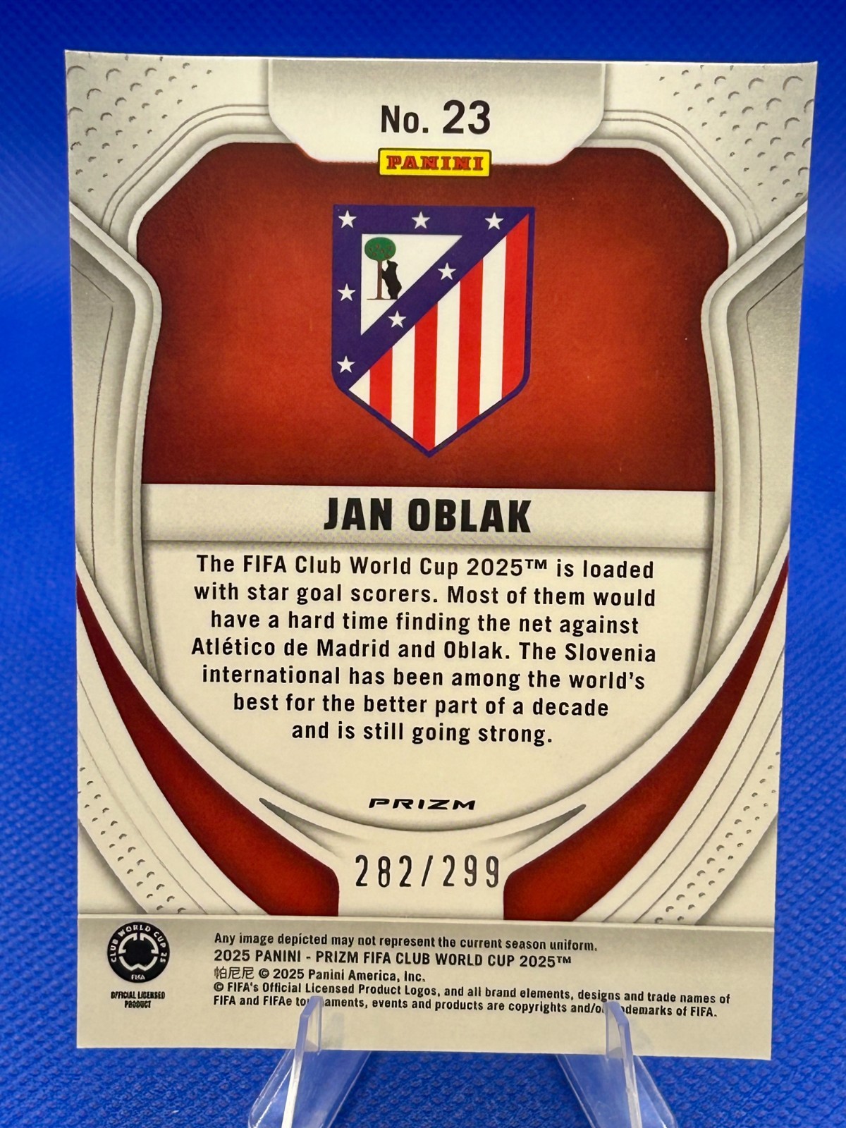 2025 Panini Prizm FIFA Club World Cup Jan Oblak #23 Pink Seismic /299 view 8