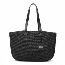 NWT DKNY Cali Tote Lined Black Weave Handbag Purse R41ADD74 Spacious LARGE