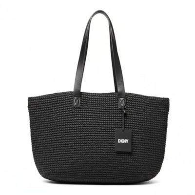 NWT DKNY Cali Tote Lined Black Weave Handbag Purse R41ADD74 Spacious LARGE