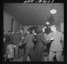 Photo:World War II Dance Hall Soldiers Women 1940s Vintage Photo