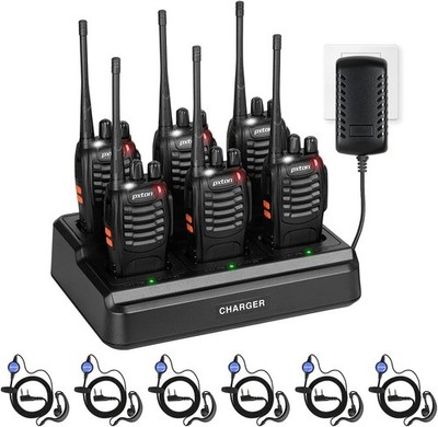 6x Radios de Comunicacion Inalambricos Walkie Talkie Recargable de Largo Alcance