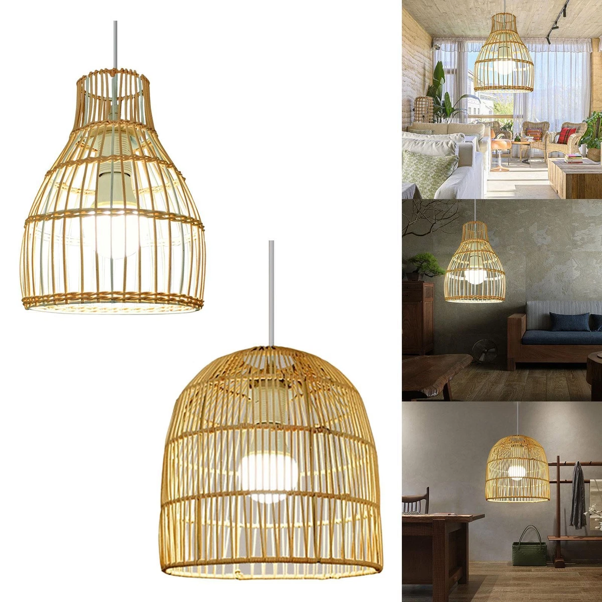 Paralume Rattan OSALADI Riutilizzabile Intrecciata Per