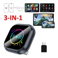 Mini Carplay Adapter 3 IN 1 Wireless Carplay  Android Auto  Mirror Link Dongle