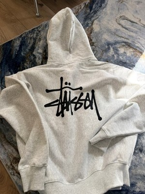 Authentic Stussy Basic Logo Hoodie - Large - Heather Gray - BRAND NEW 
