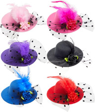 Mini Tea Party Hats - Clip-On Fascinator Hats for Women  Girls - Feather  Flow