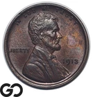 1913 Lincoln Cent Wheat Penny, Near Gem BU++