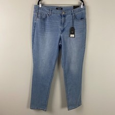 D. Jeans Mid Rise Slim Straight Baby Roll Jeans Size 16 Blue Stretch