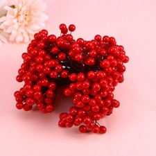 400 Pcs Berries for Wreath Making Artificial Burgundy Berry Picks Red Holly