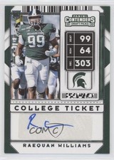 2020 Panini Contenders Draft Picks College Ticket Raequan Williams Auto 01su