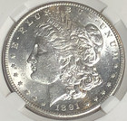 1891 S MORGAN "UNC"🛑🛑 LUSTEROUS / CRISP WHITE / LOW MINTAGE 5,296,000💥💥✅ — photo 2
