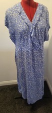 New Look Curves Lilacy Blue/White Floral Dress 26, Midi With Slit, Wrapover Top
