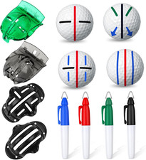 8 Pack Golf Ball Marker Liner Drawing Marker, 4 Golf Ball Marker Stencil and 4 C