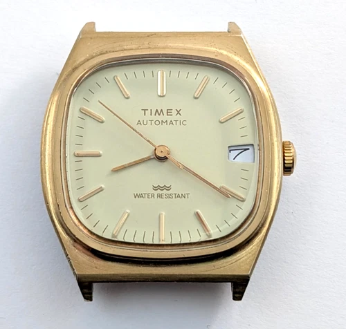 1986 TIMEX WR Automatic Calendar Vintage Men's 35mm Watch Movement TICKS Read