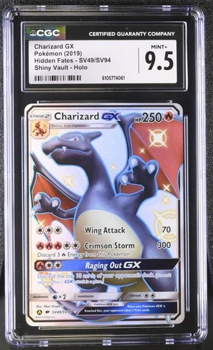 Pokemon CGC 9.5 Charizard GX SV49/SV94 Shiny Vault Holo Hidden Fates