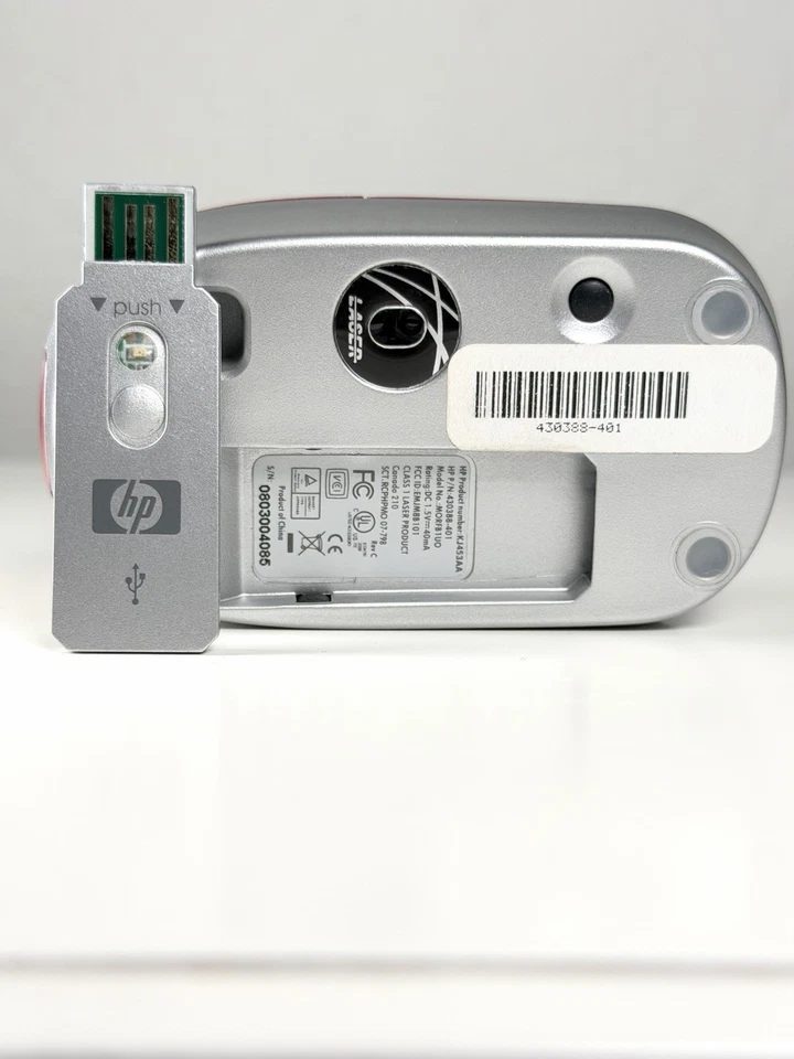 Lote x5 Auténticos Ratones HP Inalámbricos Láser Precisión Rosa con Receptor USB Caja Abierta Foto 4 de 4