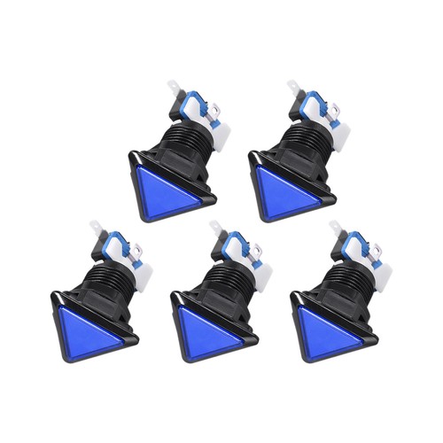 Gioco Pulsanti Triangolo Push Interruttori Luce LED Blu 39x39x39mm/12V/5 Pz - Foto 1 di 6