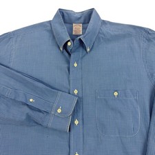 Vintage Brooks Brothers Mens 15.5 32 Blue Check Shirt Made in USA Classic Fit