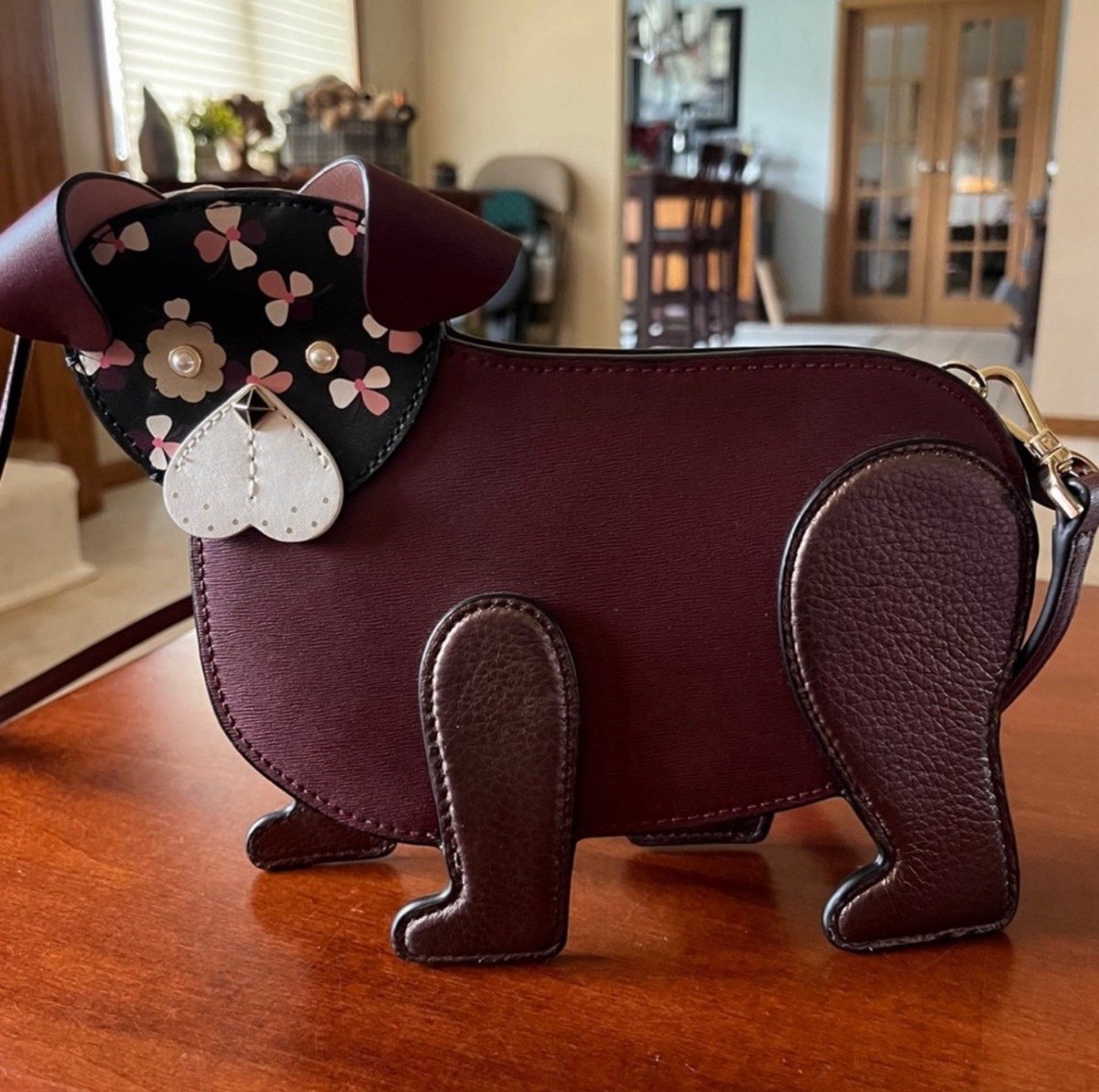 Kate Spade Dog Crossbody Bag Floral Poppy Cherrywood WKRU6239