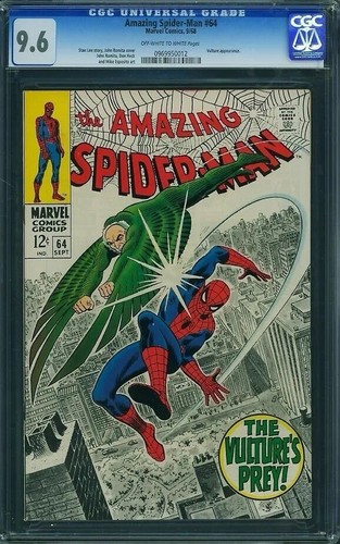 Amazing Spider-Man # 64 CGC 9.6 (Marvel, 1968) Vulture cover Old Case