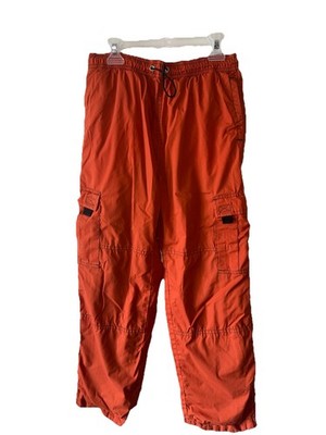 VTG OTB One Tough Brand Kids Reversible Snow Pants Boys Medium M Orange Cargo