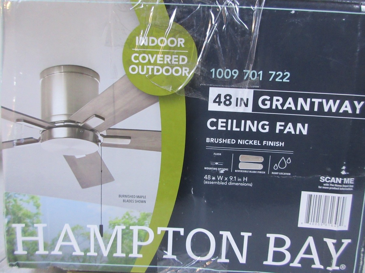 Hampton Bay Grantway 48 in. Indoor/Covered Outdoor Brushed Nickel