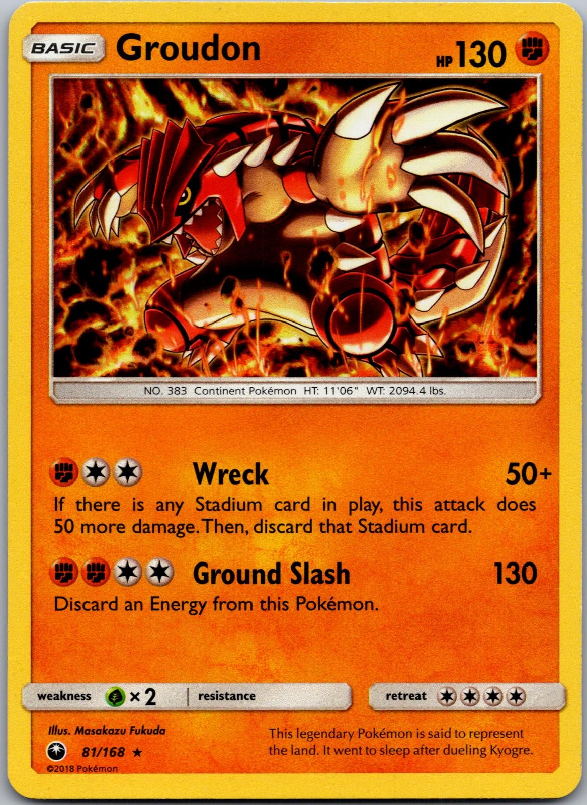 POKEMON GROUDON 81/168 HOLO RARE CELESTIAL STORM NM/M