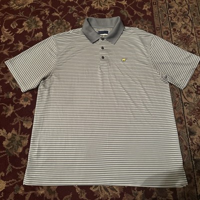 Jack Nicklaus Golden Bear Polo Shirt Mens XL Gray Striped Golf Performance
