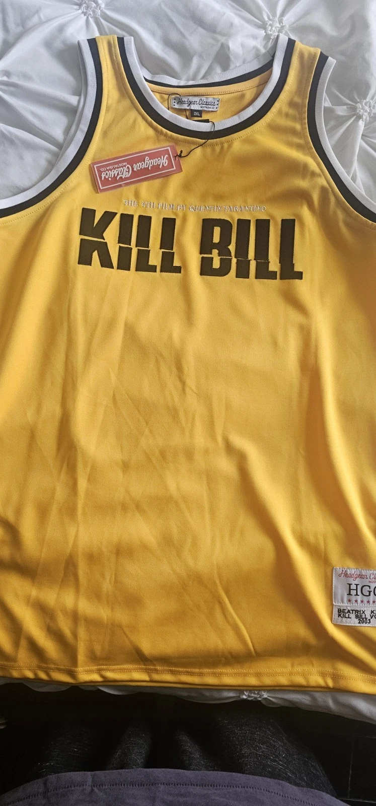 Headgear Classics "KILL BILL" SZ 2XL NWT YELLOW EMBROIDERED Jersey SEE DESCRIP