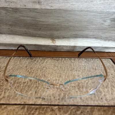 Flair Eyeglasses Rimless Frames 976 Col 535 52-17-135 Made in Germany Gold