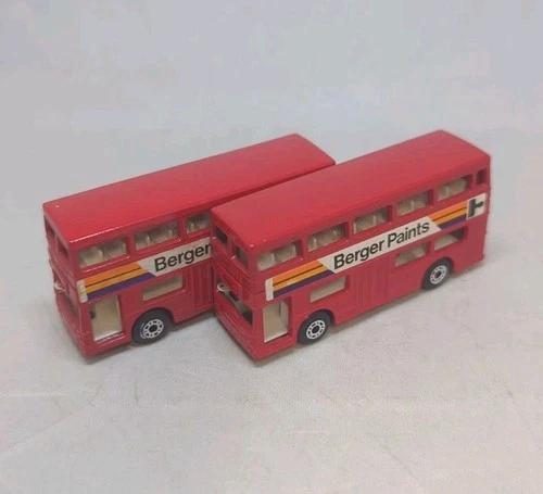 Matchbox Lesney Superfast No17 LONDONER BUS X2 lot " LIGHT & DARK DIFFERENT BASE
