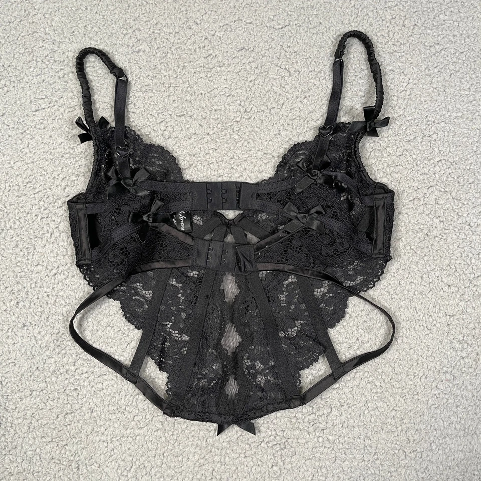 For Love and Lemons Bustier Lingerie Top Womens XS Black Structured Corset Bra - Image 3 of 4