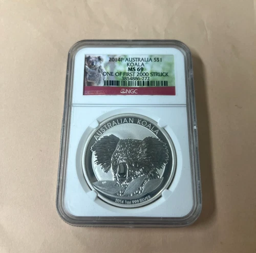 2014P Australia S$1 Koala MS 69 One of First 2000 Struck NGC Silver - (D) #88V